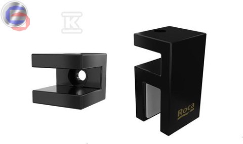 ROCA DISTRICT Mocowanie Wspornika do Kabiny Walk-in, Czarny Mat, Zestaw Montażowy AMP6300006