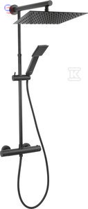 FERRO TREVI SQUARE BLACK Zestaw natryskowy z baterią termostatyczną TRV7U-BL czarny 0,09x0,36x0,81m 5,45kg